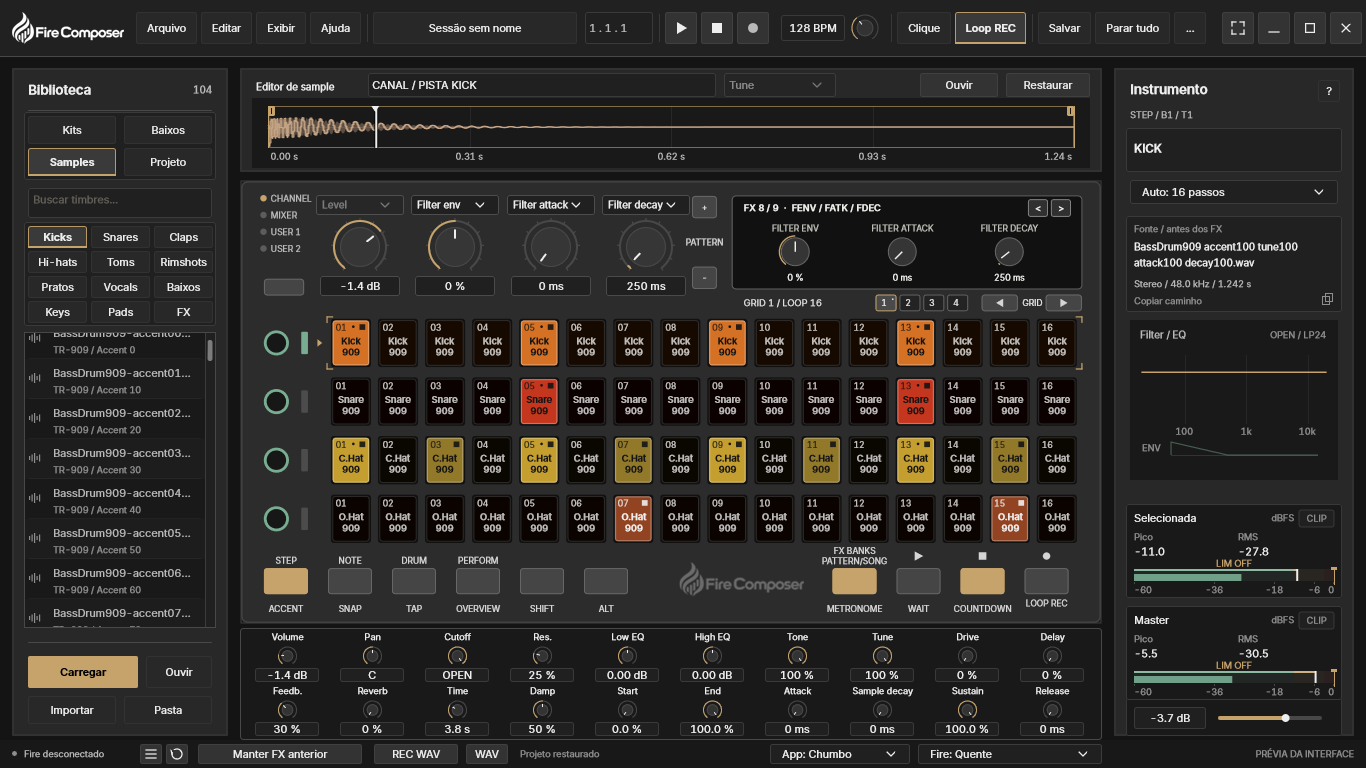 Interface real do FireComposer